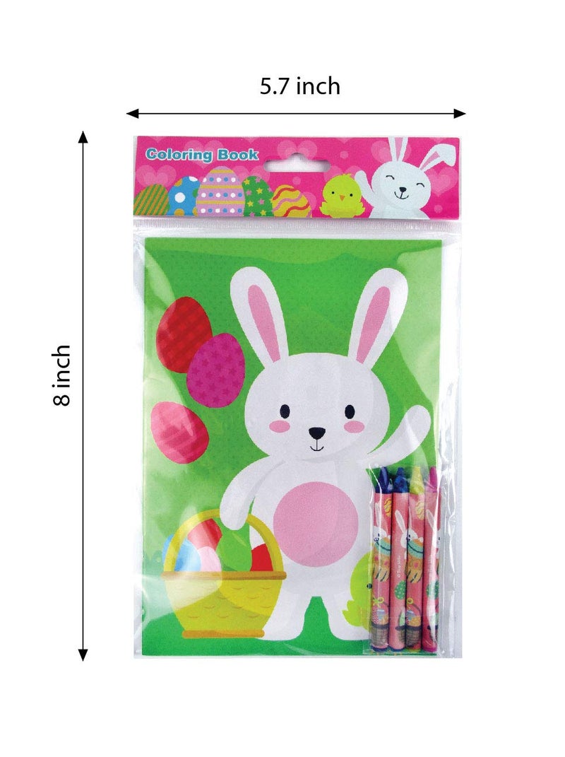 TINYMILLS Easter Coloring Books with Party Favors with 12 Books and 48 Crayons,Easter Prizes, Favor Bag Easter Basket Filler - Image 4
